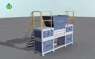 雙軸剪切撕碎機(jī)三維動畫，雙軸撕碎機(jī)